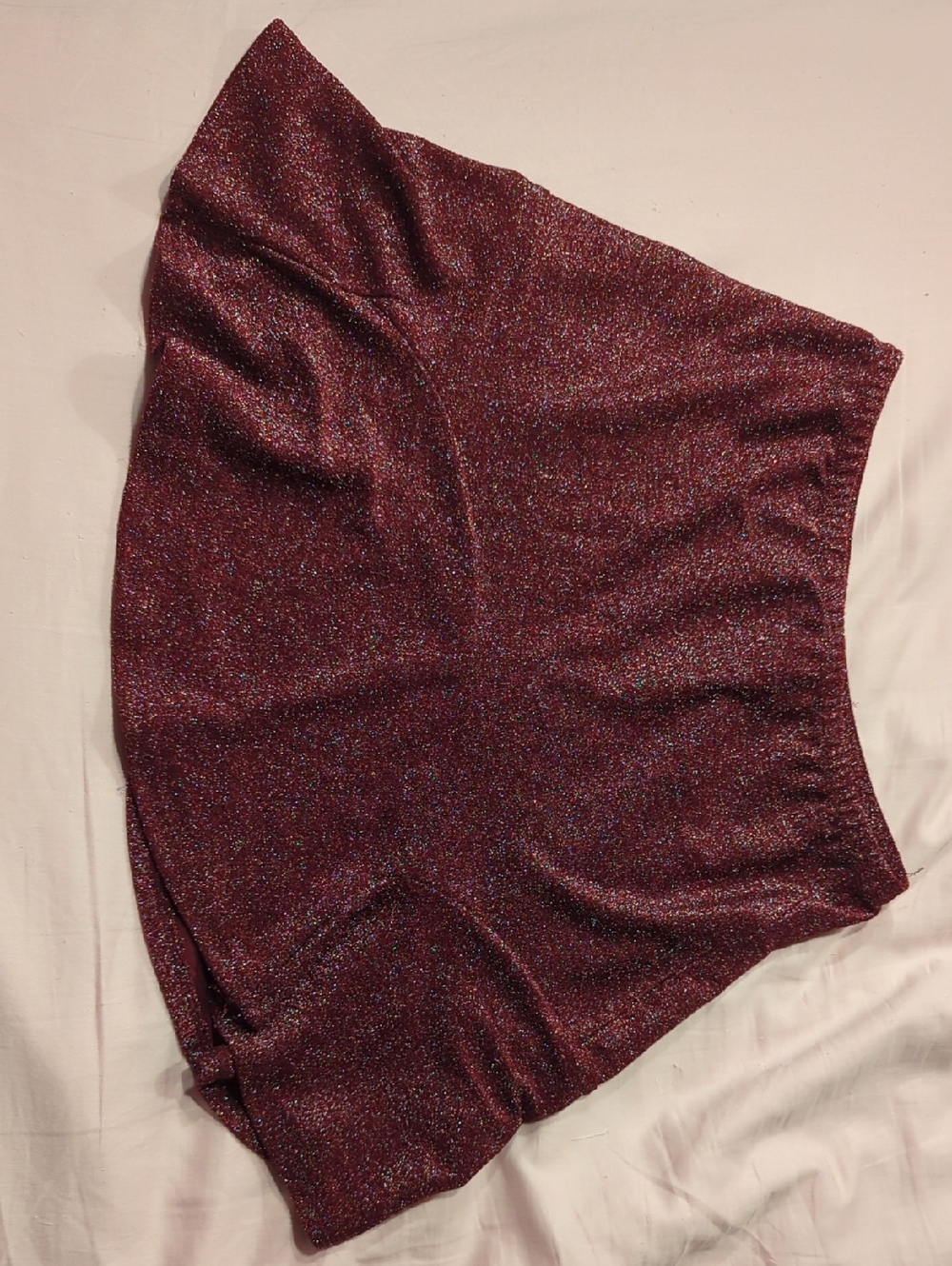 Metallic Wine Mini Skirt